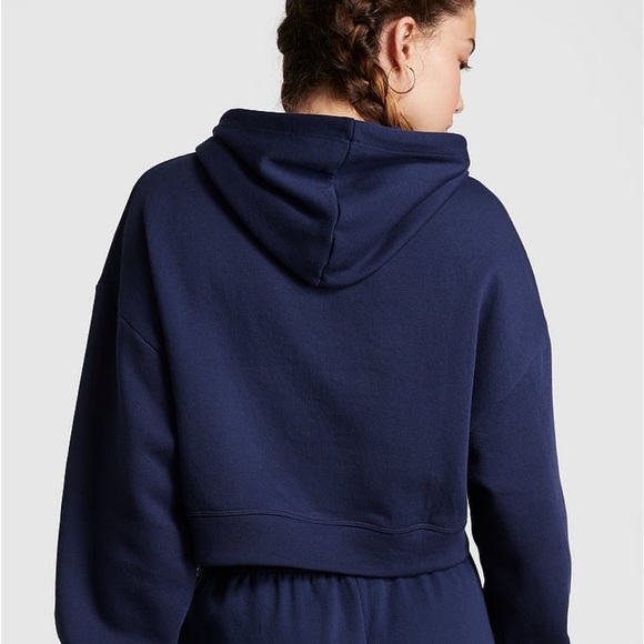 NWT PINK Everyday Fleece Crop Hoodie Sweatshirt size XL - Picture 2 of 12